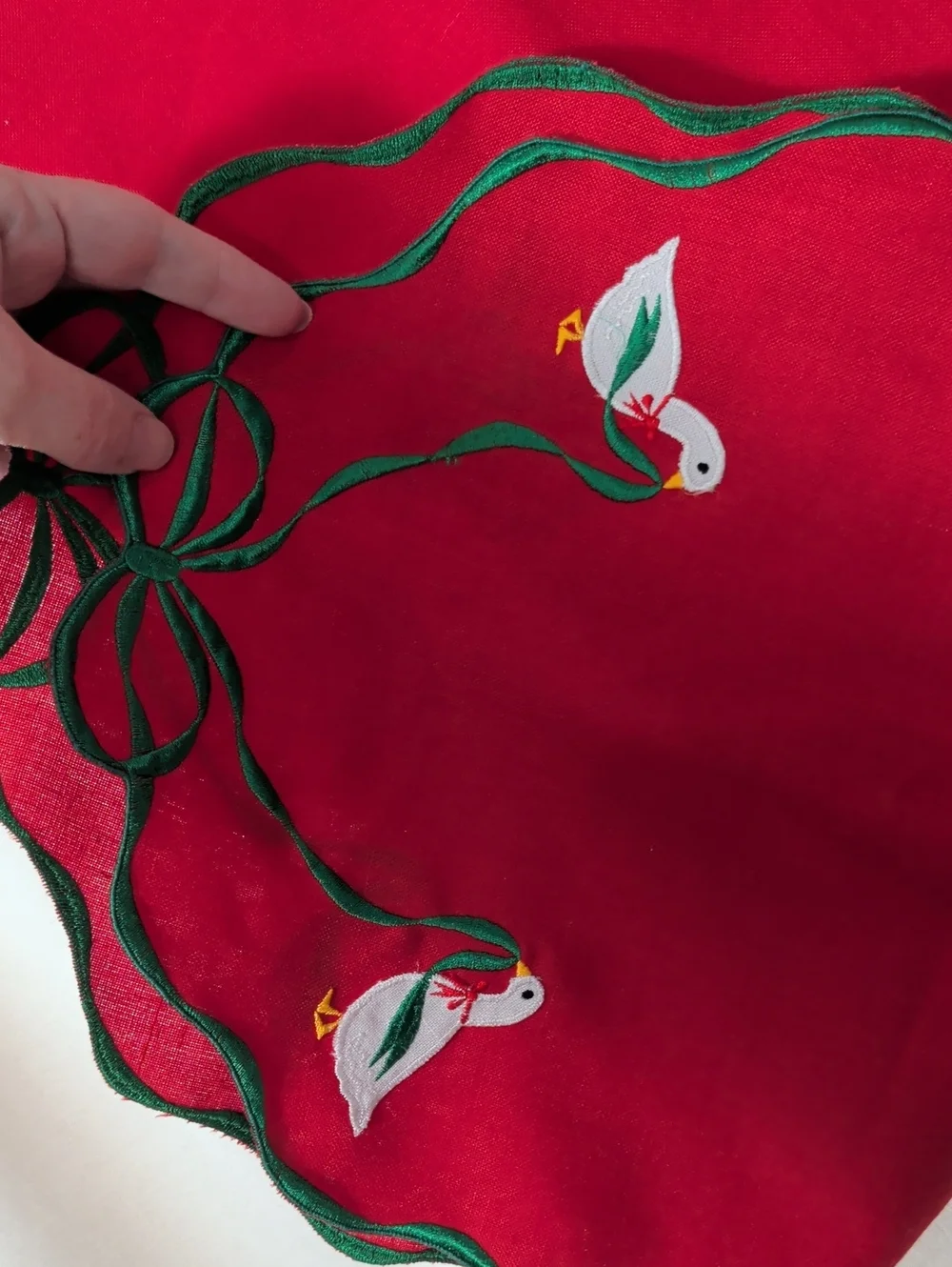 Vintage Christmas Goose Table Runner Approximately 72